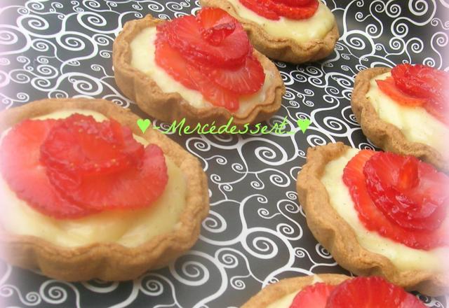 Tartelettes fraise en fleur