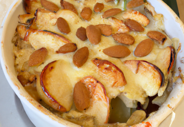 Gratin de pommes reinettes aux amandes maison