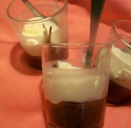 Verrines en noir et blanc : Mousse chocolat noir et chocolat blanc !