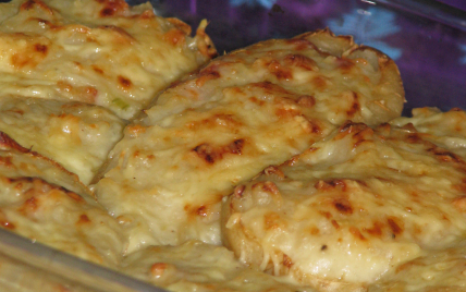 Christophine gratinée à la béchamel aux lardons et oignons