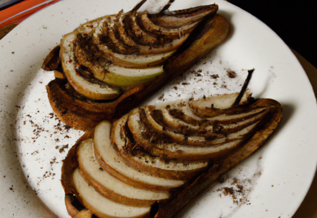 Tartines aux poires et au chocolat