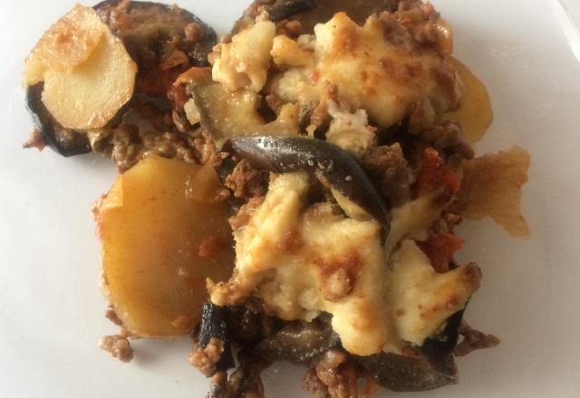 Moussaka grecque aubergine et patates douce