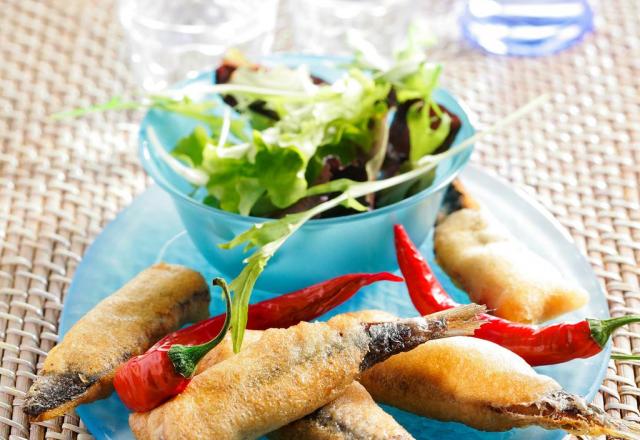 Filets et sardines entières façon tempura