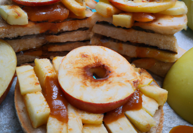 Pommes au coulis de coing épicé sur brioche