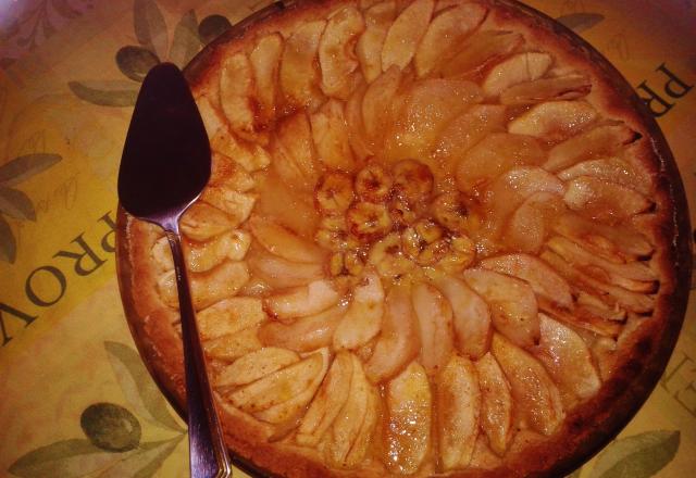 Tarte pommes, poires, bananes