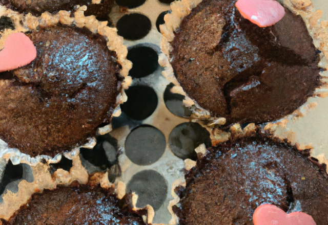 Cupcakes chocolat cœur fondant