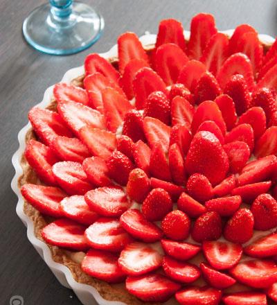 Tarte gourmande aux fraises et à la vanille