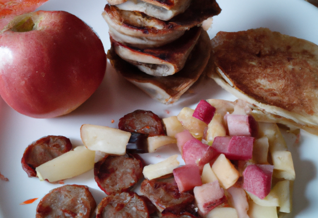 Blinis boudins et pommes