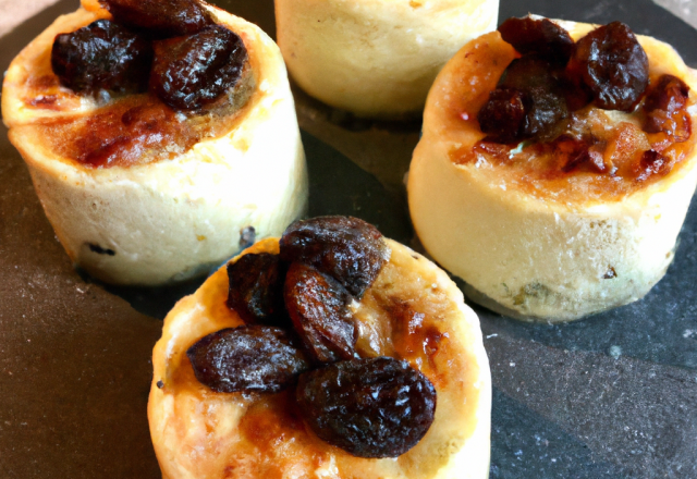 Mini cheesecake sucré/salé au roquefort & raisin blanc