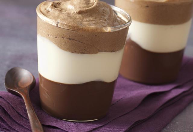 Verrine aux trois chocolats