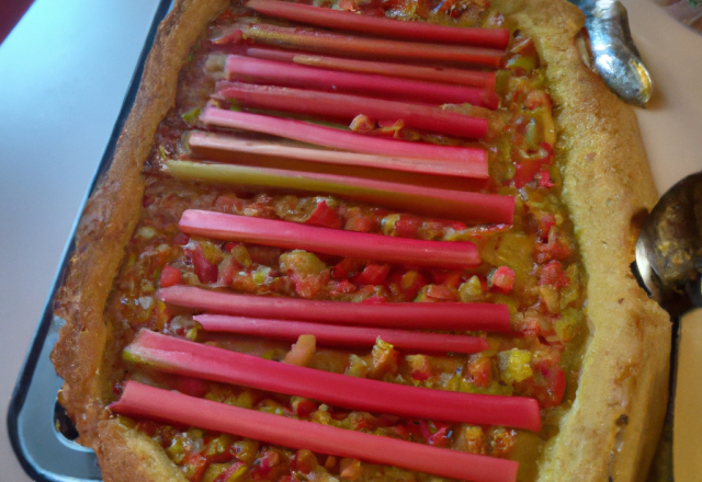 Tarte vergeoise à la rhubarbe