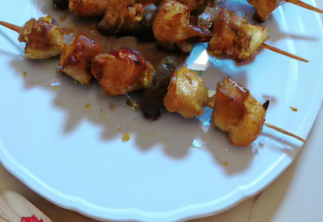 Brochettes de poulet aux speculos