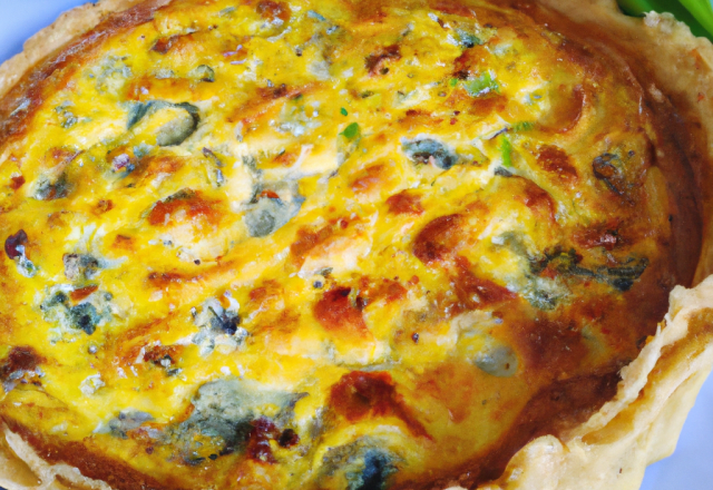 Quiche au roquefort papillon