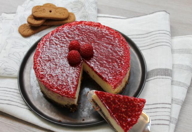 Cheesecake au chocolat blanc et aux framboises