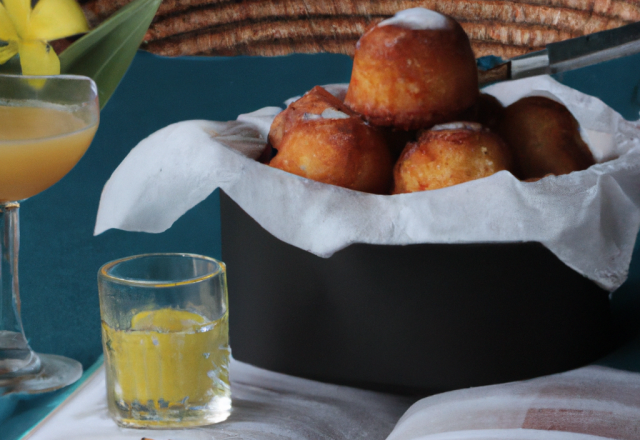 Beignet d'ananas au rhum