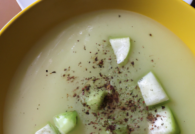 Soupe glacée de concombres et de pomme