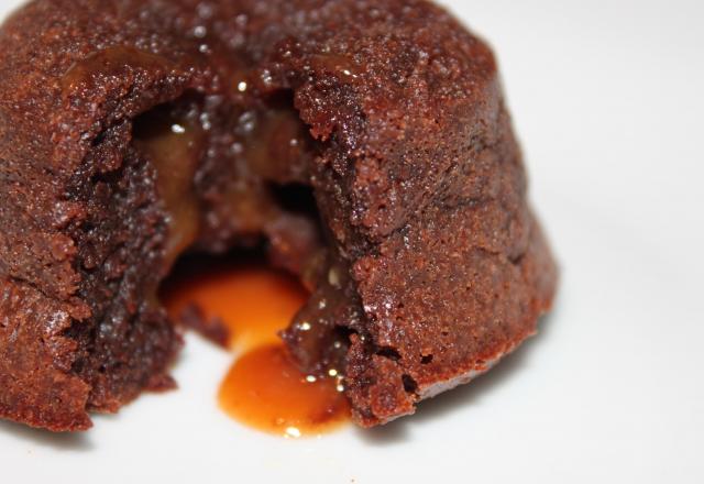 Mi-cuit au chocolat et son cœur au caramel beurre salé