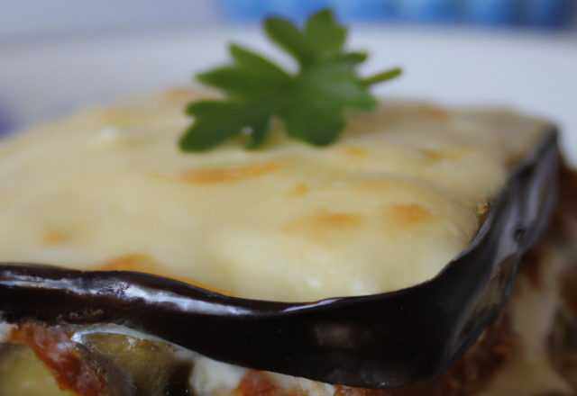 Lasagnes aux aubergines et cottage cheese