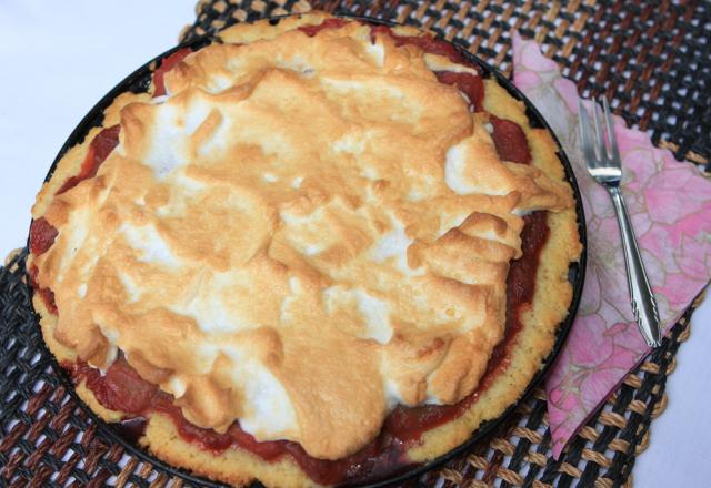 Tarte rhubarbe et meringue