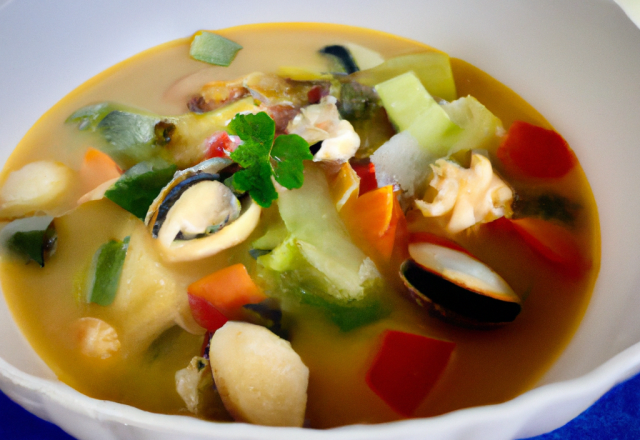 Soupe de coquillages et légumes