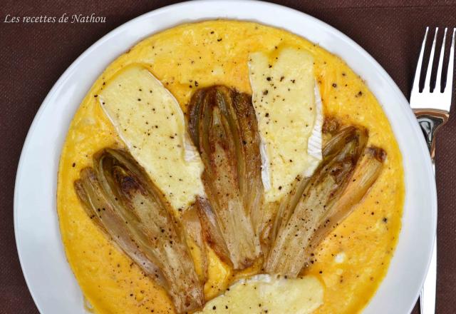 Omelette aux chicons braisés et au brie