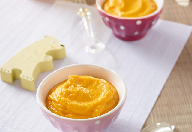 Purée de carottes aux pommes et au poulet