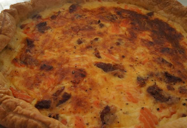 Quiche truite fumée et tomates confites