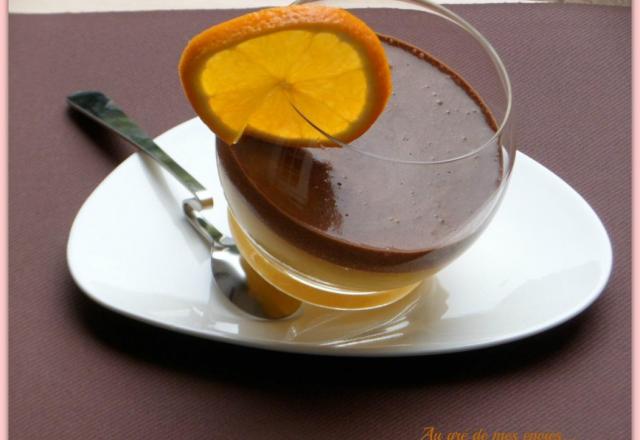 Douceur à l'orange et mousse chocolat au lait