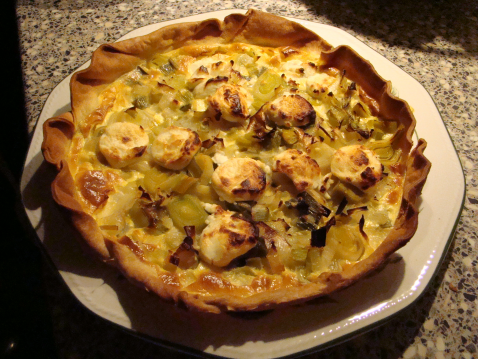 Tarte au chèvre et poireau