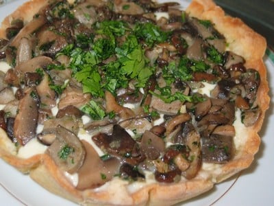 Tarte aux champignons et fromage