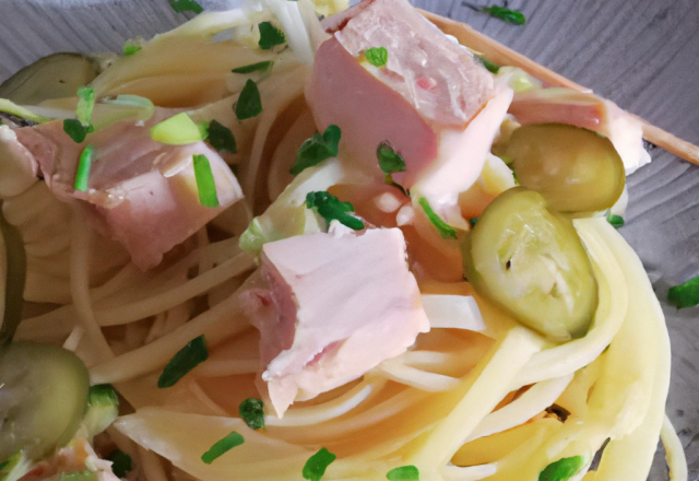 Linguine au thon et poireaux