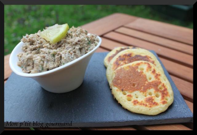 Rillettes de sardines et blinis au citron