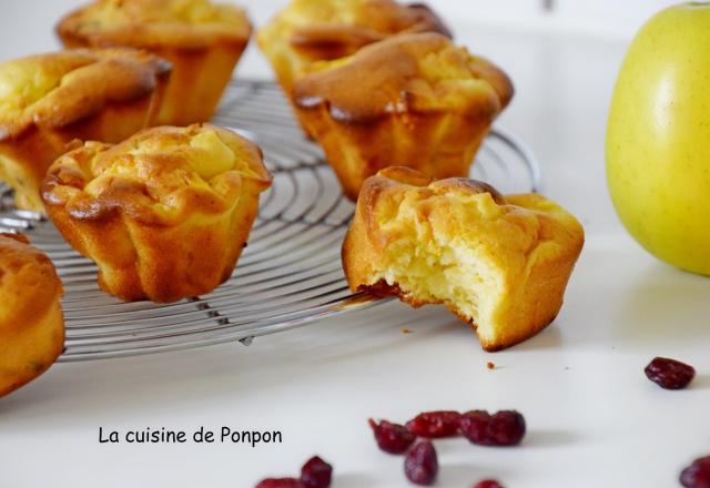 Muffin aux pommes, cranberries et lait concentré sucré