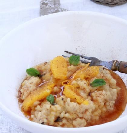 Risotto sucré parfumé aux épices Chai caramel à l'orange