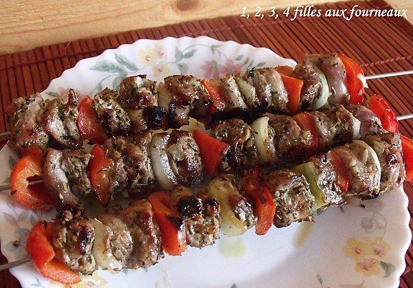 Brochettes d'agneau marinées