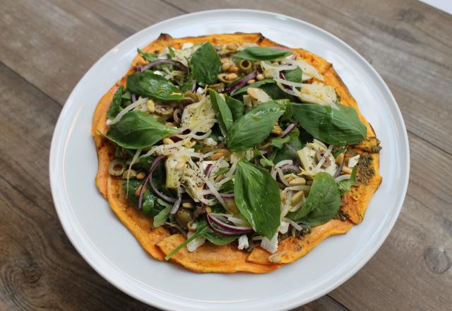 Pizza de patate douce aux légumes