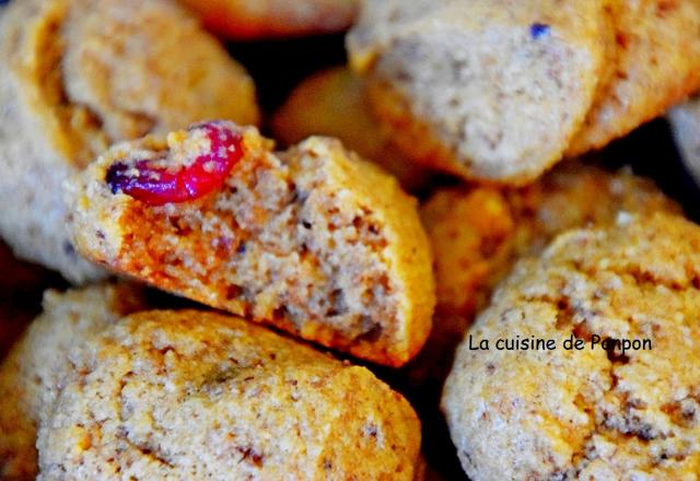 Cookies à la chapelure et cranberries