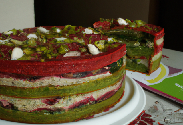 Cake vert et rouge