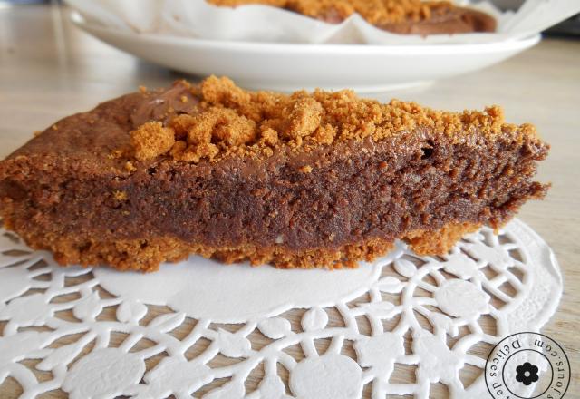 Fondant au chocolat et spéculoos et sa pâte à la poudre d'amande