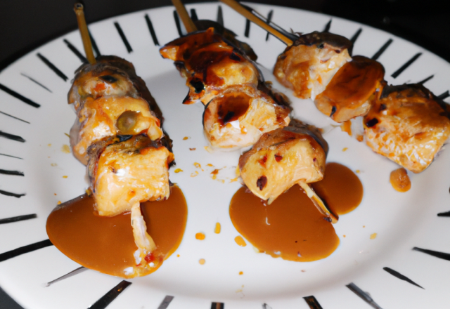 Yakitori poulet et bœuf fromage : La sauce soja y'en à pas !