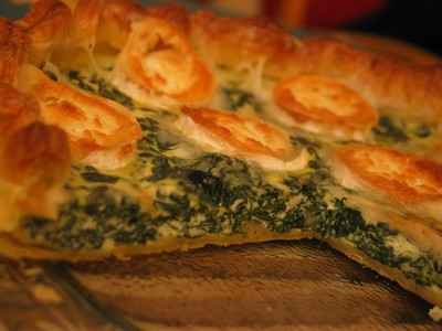 Tarte aux épinards et fromage de chèvre