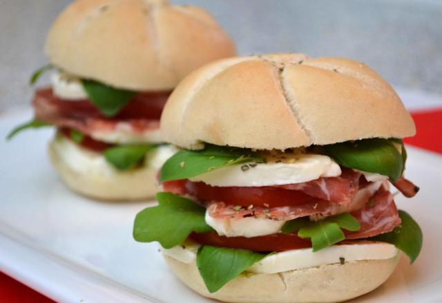 Hamburger façon caprese et coppa