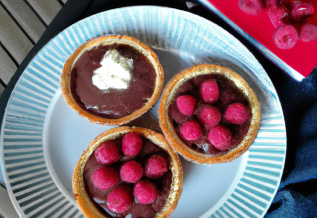 Tartelettes framboises & sa mousse au chocolat