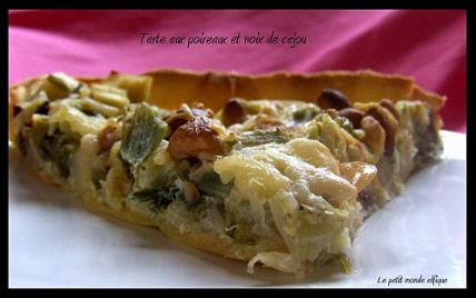 Tarte aux poireaux et aux noix de cajou