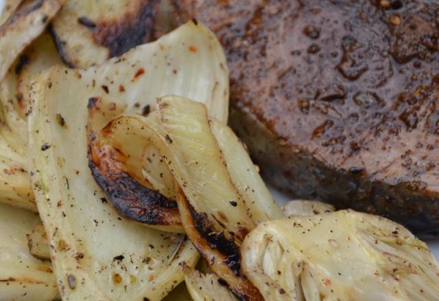 Steack de bonite et fenouil au barbecue