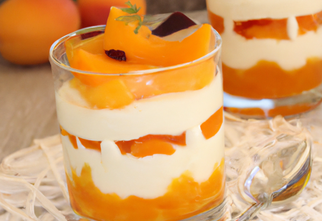 Verrine d'abricots au fromage blanc