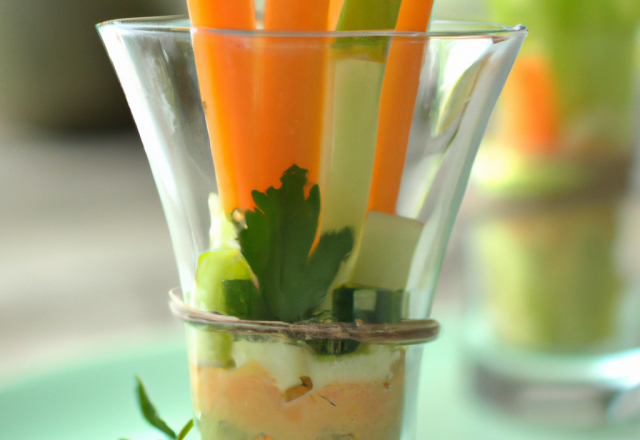 Verrine de crudité au brochet