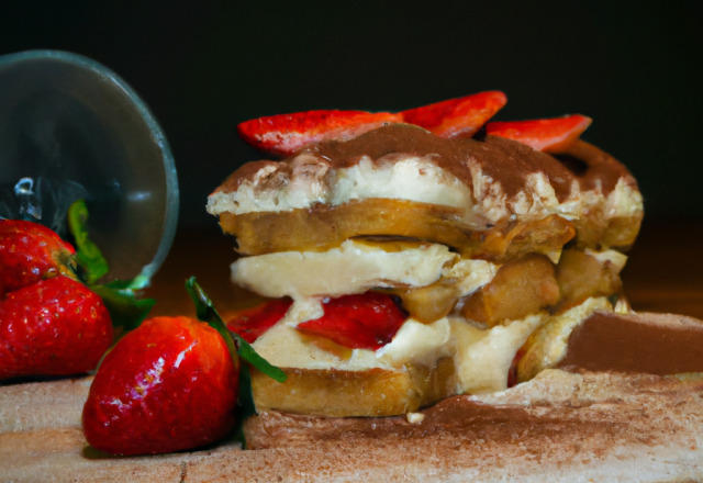 Tiramisu léger avec beaucoup de fraises