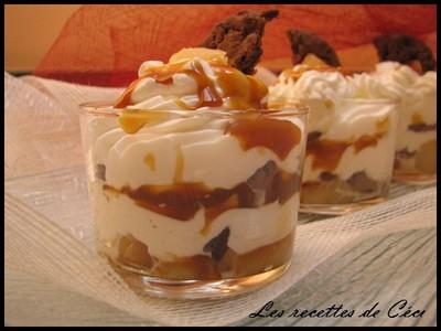 Trifle poire & cookies coulis caramel au beurre salé