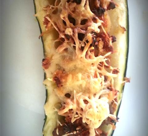 Courgette farcie au chorizo